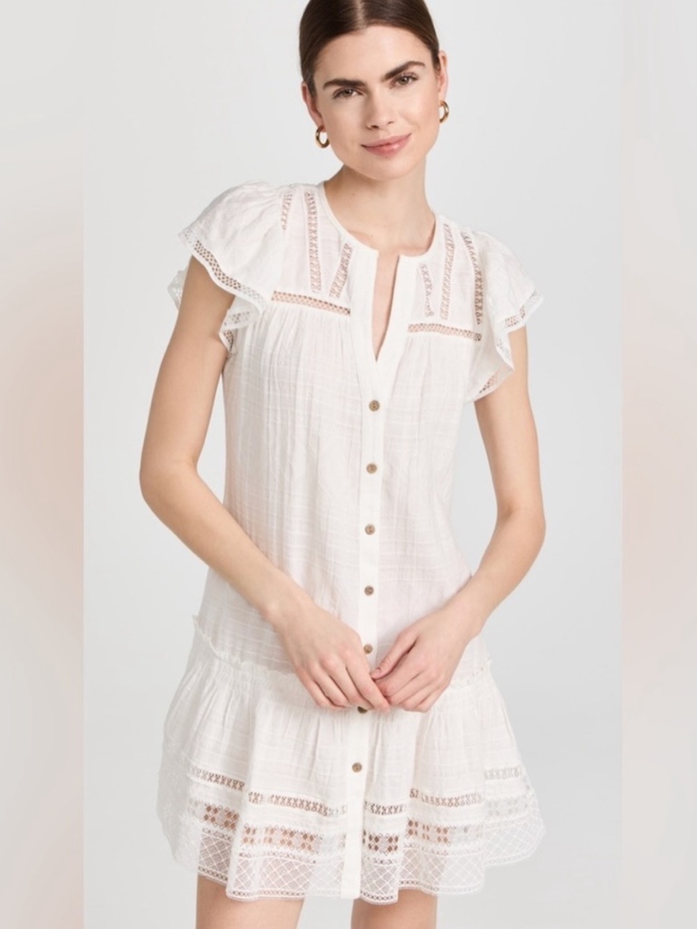 Veronica Beard Mirtea Dress White Eyelet Medium